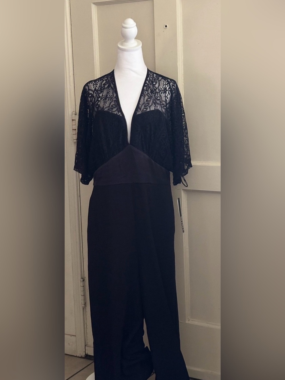 NWT XOXO Black Lace-Top Wide Leg Jumpsuit